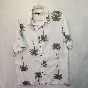 Men's XL Button Up Bali Hawaiian Shirt palm Treel print